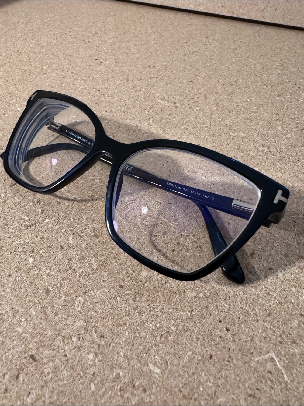 Tom Ford Black Oversized Square Optical Glasses